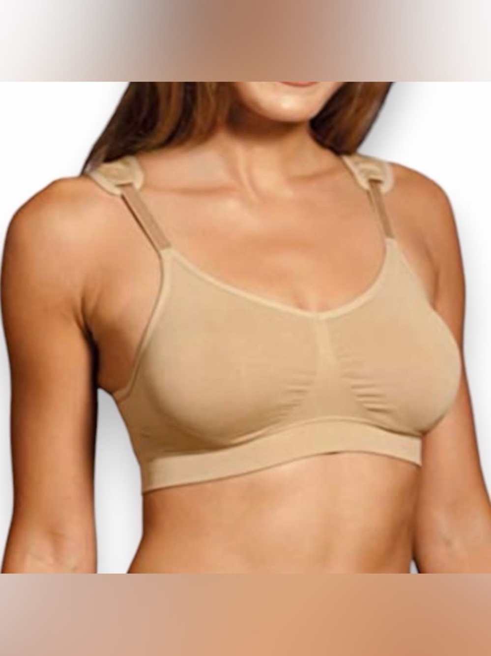 Dream by Genie Bra Nude Size Large L Seamless Wireless Comfort Bra